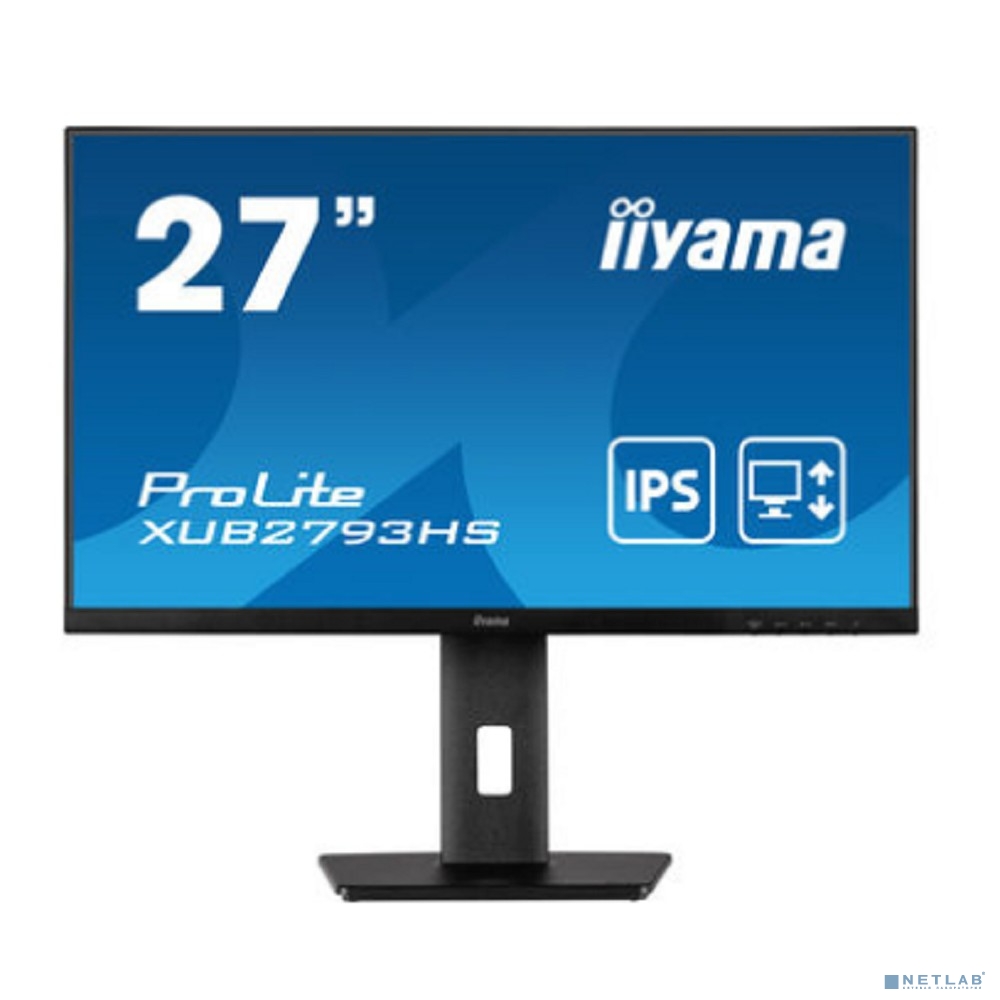 LCD Iiyama 27" XUB2793HS-B6 {IPS 1920x1080 100Hz 1ms 250cd HDMI DisplayPort M/M HAS Pivot}