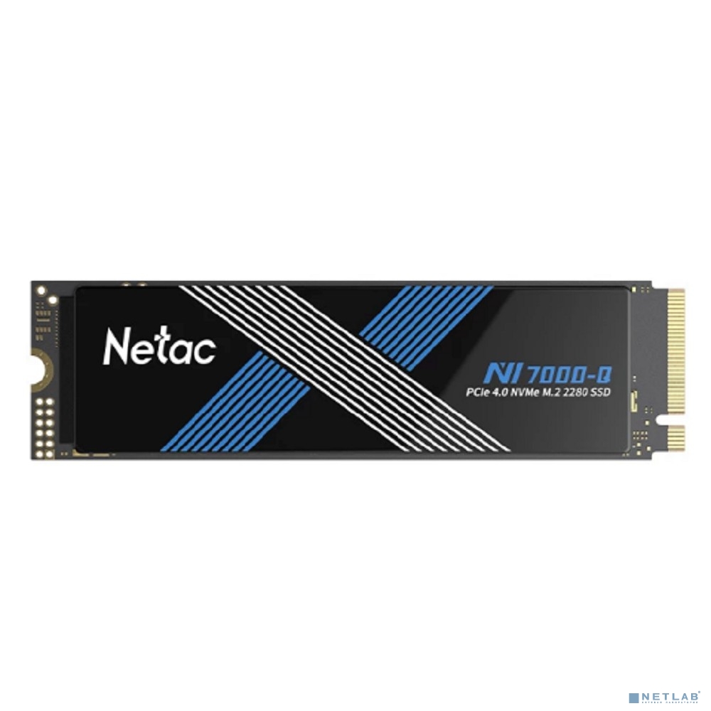 Твердотельный накопитель Netac NV7000Q 1Tb [NT01NV7000Q-1T0-E4X] M.2 2280, PCI-E 4.0 x4, 3D NAND, 7100/6200MBs, NVMe 1.4, 640TBW, с радиатором