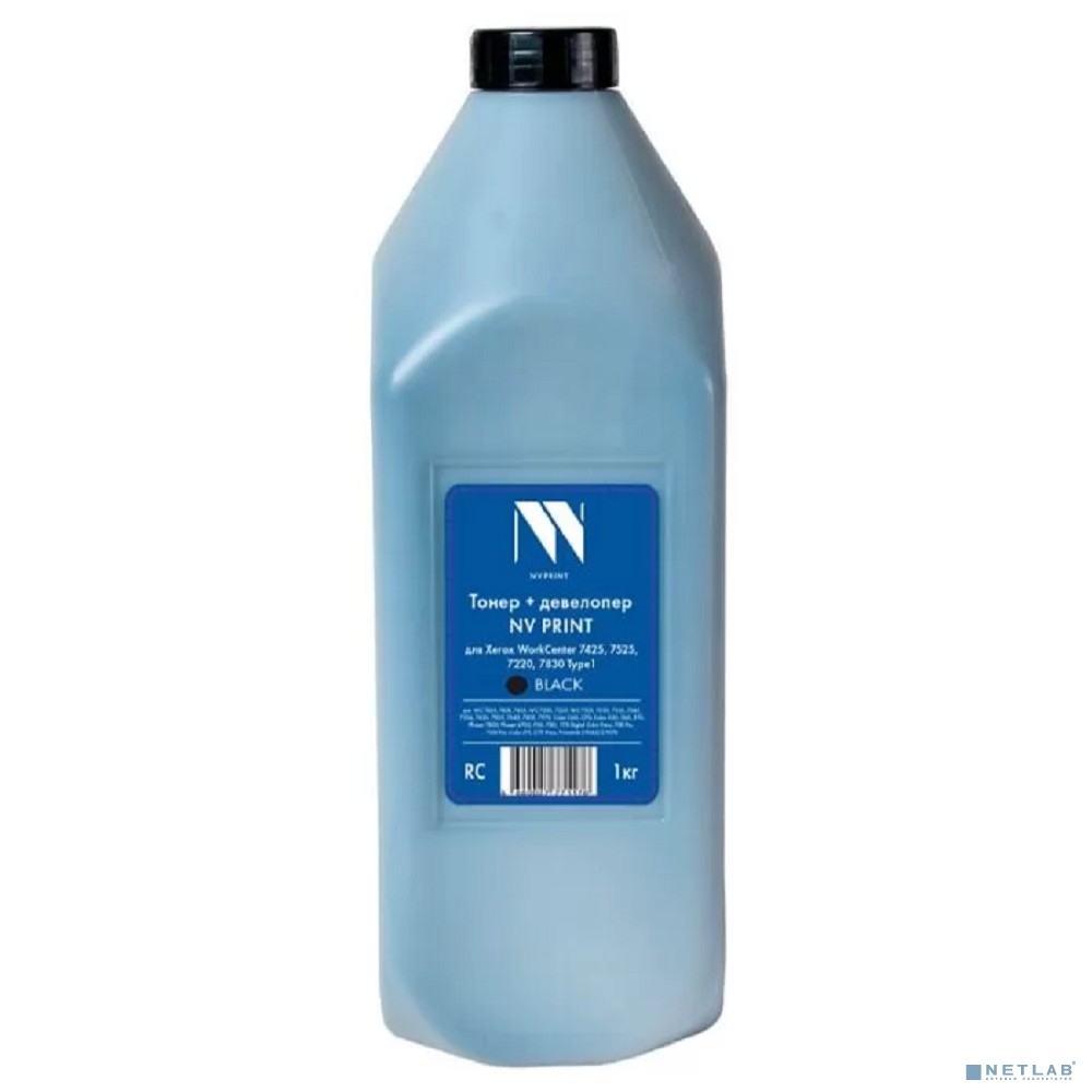 Тонер + девелопер NVP для Xerox WorkCenter 7425, 7525, 7220, 7830 Type1 (1кг) Black. WC 7425, 7428, 7435; WC 7220, 7225; WC 7525, 7530, 7535, 7545, 7556, 7830, 7835, 7845, 7855, 7970; Color C60, С70; 