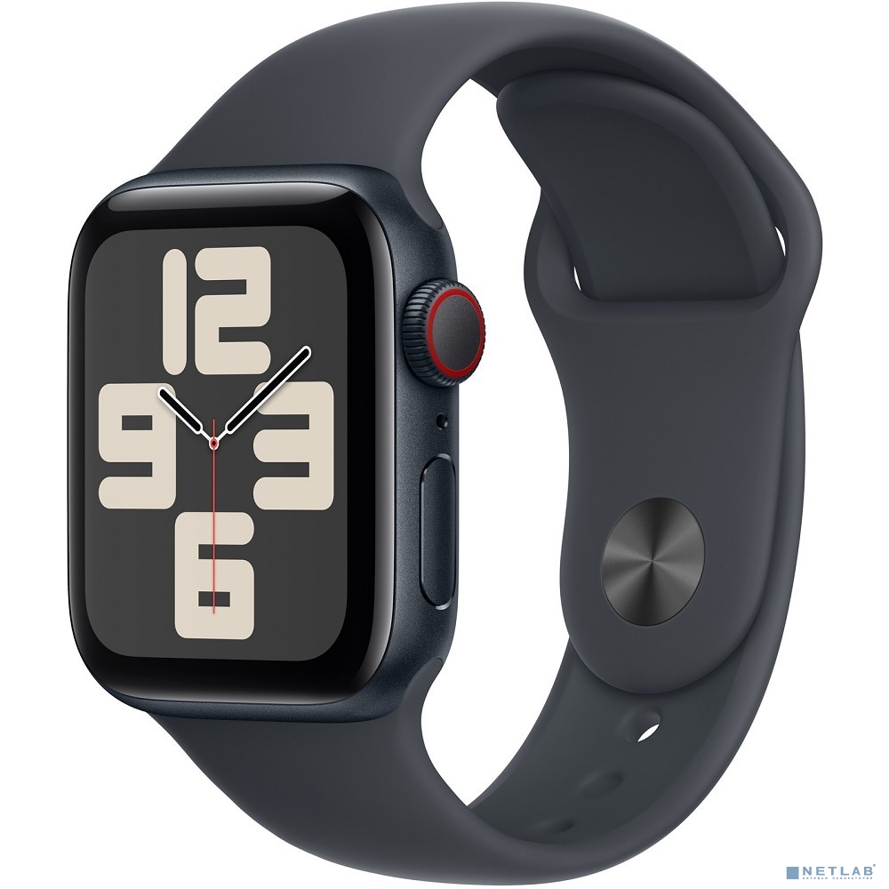 Apple Watch SE (2024) + Cellular 40mm Midnight Aluminium Case with Midnight Sport Band - M/L (MXGD3ZP/A)