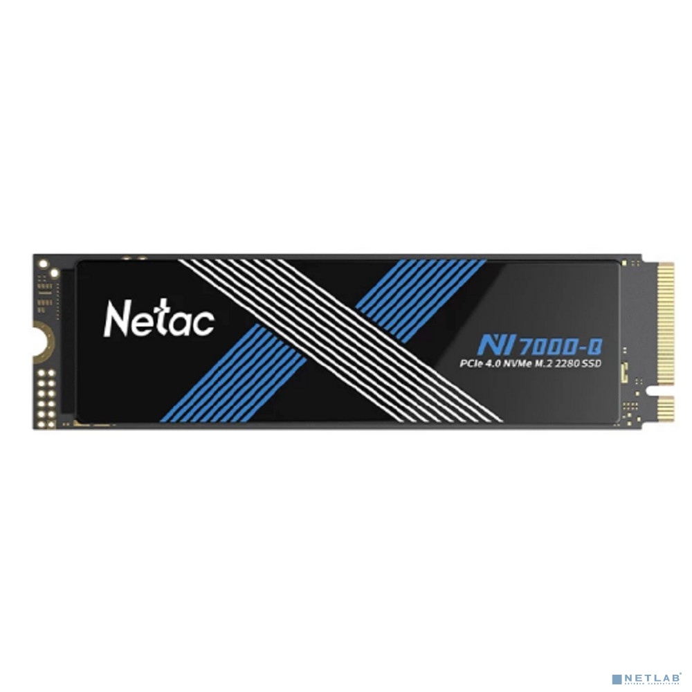 Твердотельный накопитель Netac NV7000Q 2Tb [NT01NV7000Q-2T0-E4X] M.2 2280, PCI-E 4.0 x4, 3D NAND, 7100/6200MBs, NVMe 1.4, 1280TBW, с радиатором