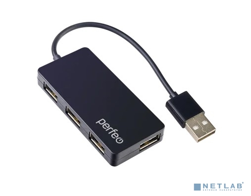Perfeo USB-HUB 4 Port, (PF-VI-H023 Black) чёрный [PF_C3217]