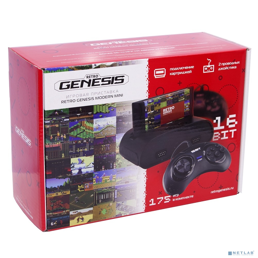 SEGA Retro Genesis Modern mini + 175 игр + 2 джойстика + картридж ConSkDn111 [568149]