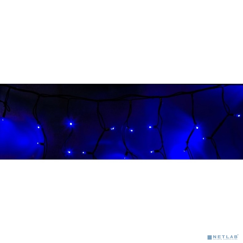 Neon-night 255-253 Гирлянда Айсикл (бахрома) светодиодный, 5,6 х 0,9 м, с эффектом мерцания,черный провод "КАУЧУК", 230 В, диоды синие, 240 LED NEON-NIGHT