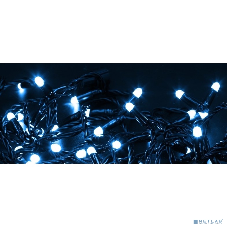 Neon-night 305-273 Гирлянда Нить 10м, эффект мерцания (каждый 5-ый), черный ПВХ, 230В, цвет: Синий