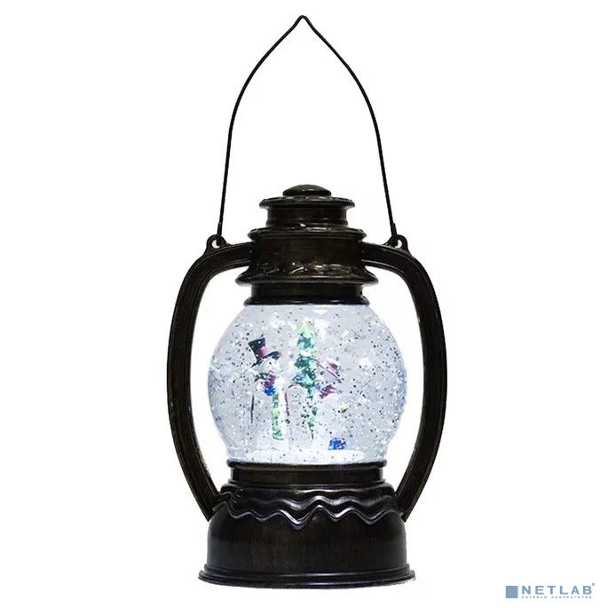 Neon-night 501-061 Декоративный фонарь с эффектом снегопада и подсветкой "Снеговики", Белый