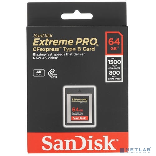 Micro SecureDigital Sandisk Карта памяти SanDisk Extreme PRO CFexpress Type B  SDCFE-064G-GN4NN 1500MB/s R, 800MB/s W