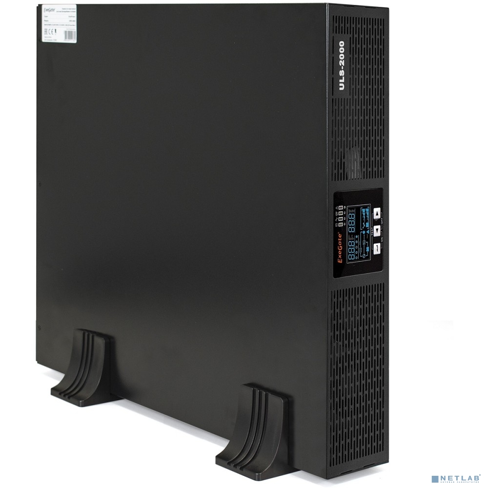 Exegate EP285647RUS ИБП On-line ExeGate PowerExpert ULS-2000.LCD.AVR.C13.USB.RS232.SNMP.2U <2000VA/2000W, On-Line, PF=1, LCD, 6*IEC-C13, RS232, USB, SNMP-slot, Rackmount 2U/Tower, Black>