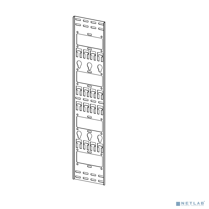 ЦМО Вертикальный кабельный органайзер в шкаф, ширина 150 мм 24U, цвет черный (ВКО-М-24.150-9005)