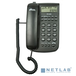RITMIX RT-440 black Телефон проводной [дисп, Caller ID, повтор. набор, регулировка уровня громкости, световая индикац]