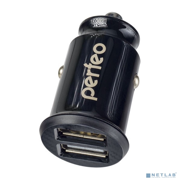 PERFEO Автомобильное зарядное устройство с двумя разъемами USB, 2x2.4А, черный, "CAR" (PF_A4460)