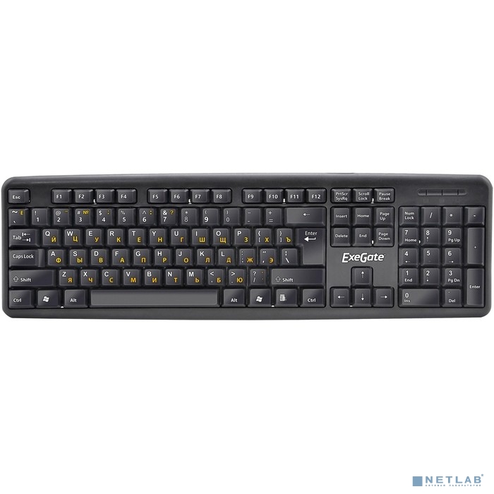 Exegate EX286178RUS Клавиатура Exegate LY-331L5 (USB, 104кл., Enter большой, шнур 2,55м, черная, OEM)