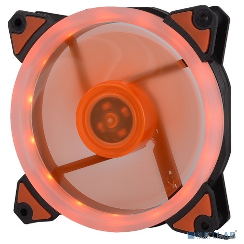 CROWN Вентилятор для компьютерного корпуса CMCF-12025S-1233 (120*120*25мм;Оранжевое LED кольцо;1500 об/мин;35CFM;20Дб;Подшипник скольжения;3pin+MOLEX(папа-мама) 40+10см)