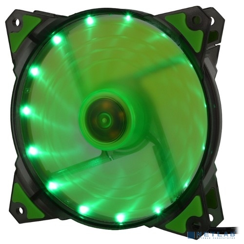 CROWN Вентилятор для компьютерного корпуса CMCF-12025S-1222 (120*120*25мм;Зелёный 16LED;1500 об/мин;35CFM;20Дб;Подшипник скольжения;3pin+MOLEX(папа-мама) 40+10см)