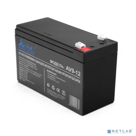 SVC Батарея AV9-12 (12В/9Ач) AGM, Клемма T2(F2)