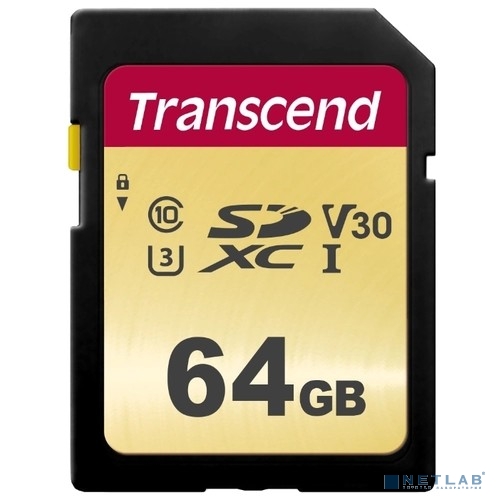 SecureDigital 64Gb Transcend TS64GSDC500S {SDXC Class 10, UHS-I U3, MLC}