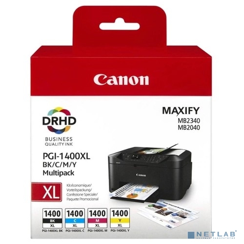Canon PGI-1400XL BK/C/M/Y (9185B004)  Картридж струйный для MAXIFY МВ2040 и МВ2340, Multipack (GQ)