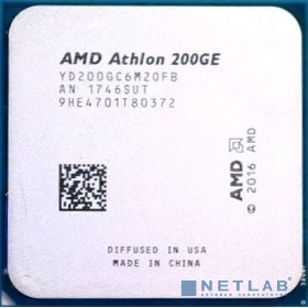 CPU AMD Athlon 200GE OEM (YD200GC6M2OFB) {3.2 GHz/2core/1+4Mb/SVGA RADEON Vega 3/35W/Socket AM4}