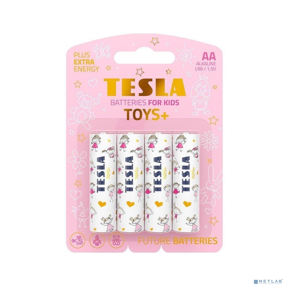 Батарейки TESLA AA TOYS GIRL+ Alkaline (LR06/блистер 4 шт.)