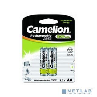 Camelion   AA- 800mAh Ni-Cd BL-2 (NC-AA800BP2, аккумулятор,1.2В)  (2 шт. в уп-ке)