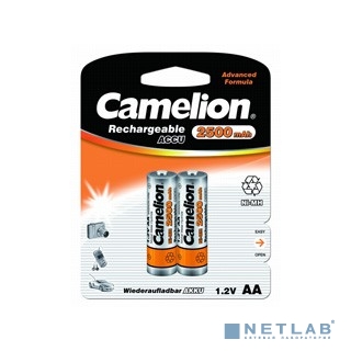 Camelion  AA-2500mAh Ni-Mh BL-2 (NH-AA2500BP2, аккумулятор,1.2В)  (2 шт. в уп-ке)