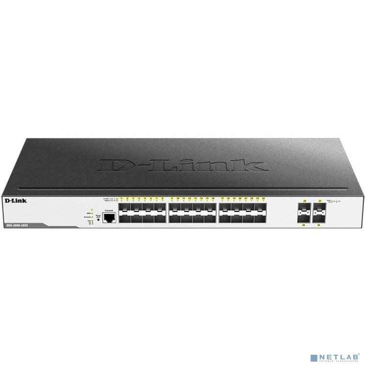 D-Link DGS-3000-28XS/B1A Управляемый коммутатор 2 уровня с 24 портами 1000Base-X SFP и 4 портами 10GBase-X SFP+