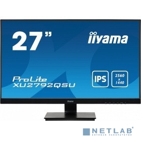 Iiyama 27'' XU2792QSU-B1 {IPS 2560х1440 350cd 178/178 1000:1 5ms D-Sub DVI HDMI DisplayPort USB-Hub}