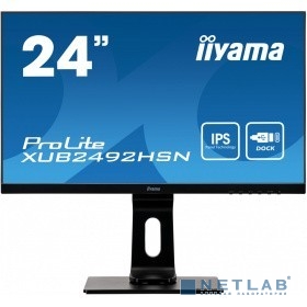 IIYAMA 23.8" XUB2492HSN-B1 {IPS 1920х1080 250cd 178/178 1000:1 80M:1 16.7M 4ms D-Sub HDMI DisplayPort USB-Hub}