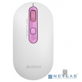 A-4Tech Мышь Fstyler FG20S Sakura белый/розовый оптическая (2000dpi) silent беспроводная USB (4but) [1599000]