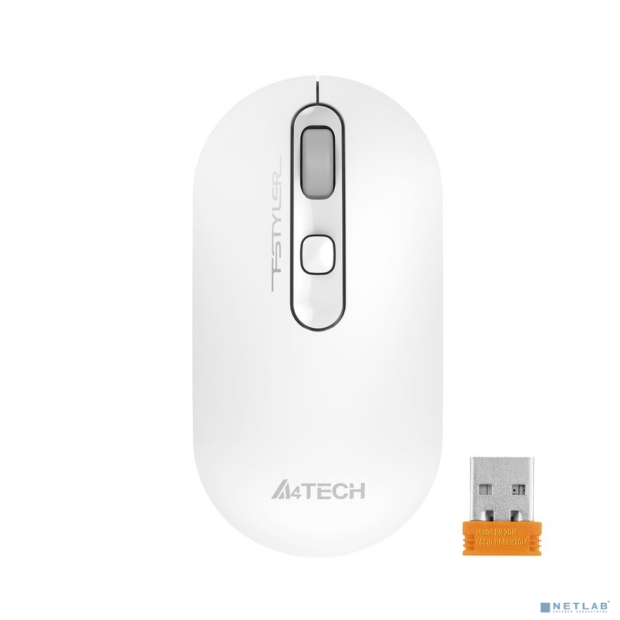 Мышь беспроводная A4Tech Fstyler FG20 , белый , оптическая, 2000dpi , USB, 4 кнопки, для ноутбука