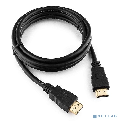 Кабель HDMI Cablexpert CC-HDMI4-5, 1.5м, v2.0, 19M/19M, черный, позол.разъемы, экран, пакет