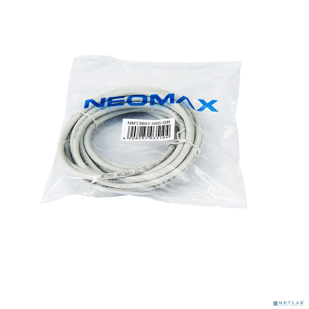 NEOMAX (NM13601-050) Шнур коммут. UTP 5 м, cat.6, серый, многожильный