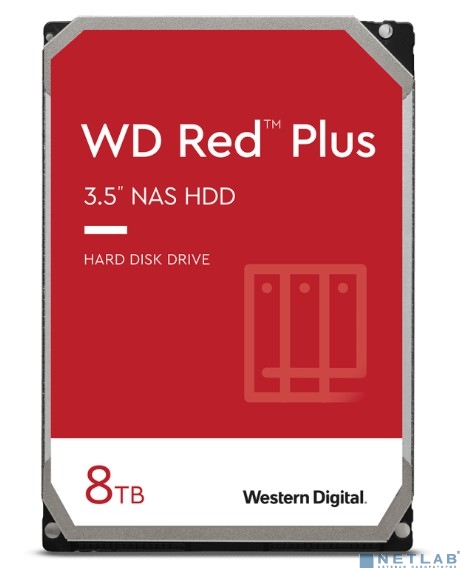 8TB WD Red Plus (WD80EFZZ) {Serial ATA III, 7200- rpm, 256Mb, 3.5", NAS Edition, замена WD80EFBX}