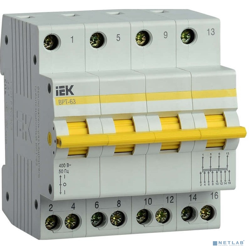 Iek MPR10-4-016 Выключатель-разъединитель трехпозиционный ВРТ-63 4P 16А