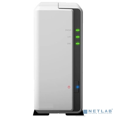 Synology DS120j Сетевое хранилище DC 800MhzCPU/ 512Mb/ up to 1HDDs/ SATA(3,5'')/ 2xUSB2.0/ 1GigEth/ iSCSI/ 2xIPcam (up to 5)/ 1xPS/ 2YW"