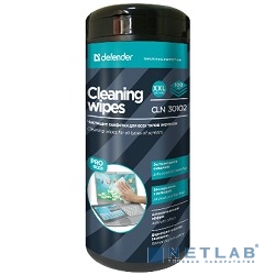 DEFENDER Влажные чистящие салфетки  CLN 30102 PRO в пласт. тубе, 100шт.