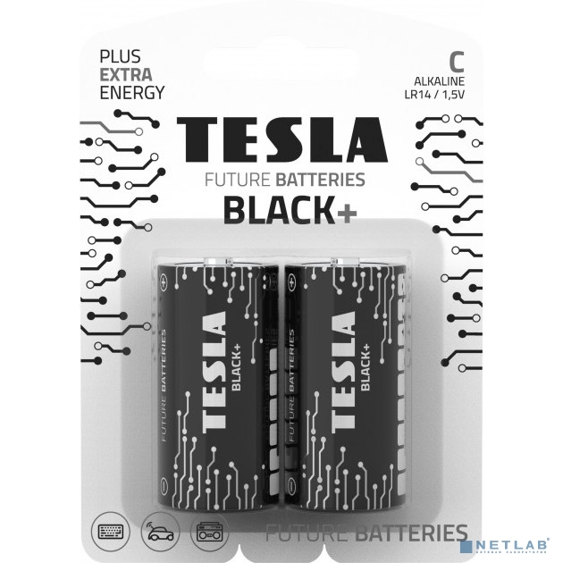Tesla BLACK C+ Alkaline блистер  (2 шт. в уп-ке)
