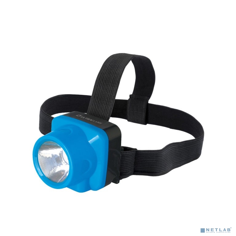 Ultraflash LED5375 (фонарь налобн аккум 220В, голубой, 1 Ватт  LED, 2 реж, пласт, бокс)