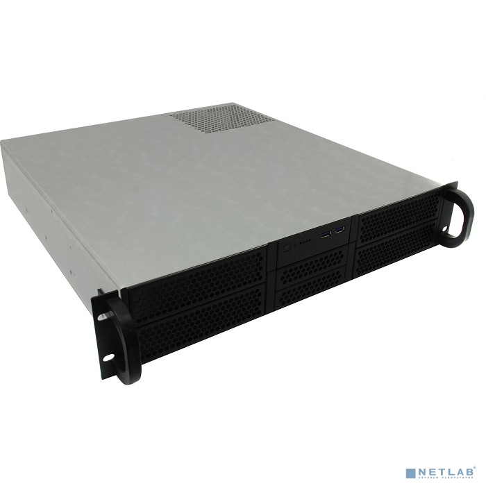 Procase Корпус 2U server case,2x5.25+5HDD,черный,без блока питания(2U,2U-redundant),глубина 550мм,ATX 12"x9.6", панель вентиляторов 4*80х25 PWM