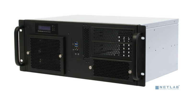 Procase Корпус 4U Rack server case, черный, панель управления, без блока питания, глубина 300мм, MB 12"x9.6"
