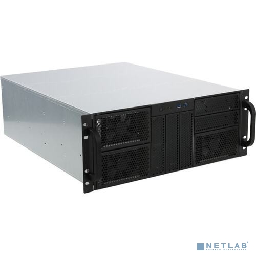 Procase Корпус 4U server case,5x5.25+9HDD,черный,без блока питания,глубина 550мм,MB CEB 12"x10,5", панель вентиляторов 3*120x25 PWM