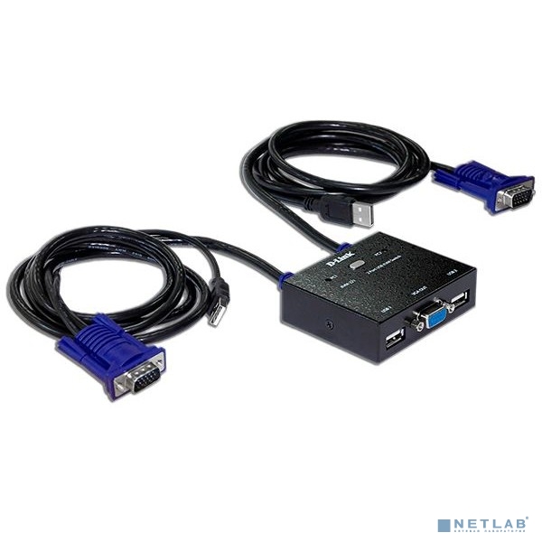 D-Link KVM-221/C1A 2-портовый KVM-переключатель с портами VGA и USB