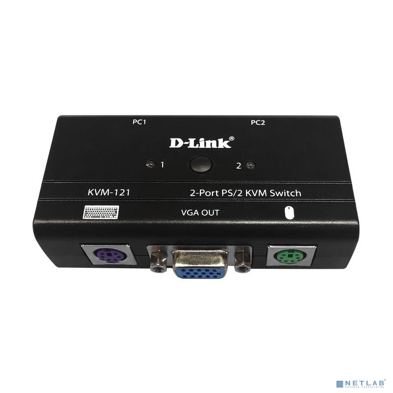 D-Link KVM-121/B1A 2-портовый KVM-переключатель с портами VGA и PS/2