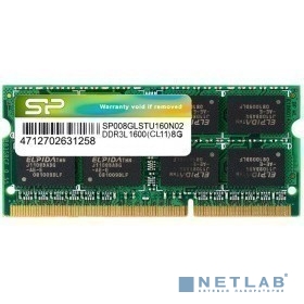Silicon Power DDR3 SODIMM 8GB SP008GLSTU160N02 PC3-12800, 1600MHz 1.35V