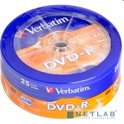 43730 Диски DVD-R Verbatim 4.7Gb 16-х, 25шт. Shrink