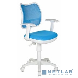 Бюрократ CH-W797/LB/TW-55 Кресло (спинка сетка светло-голубой сиденье светло-голубой TW-55 ткань крестовина пластиковая (пластик белый) [813107]