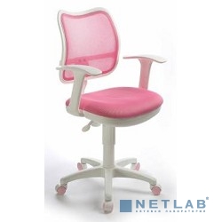 Бюрократ CH-W797/PK/TW-13A кресло (спинка сетка розовый сиденье розовый TW-13A колеса белый/розовый) [664135]
